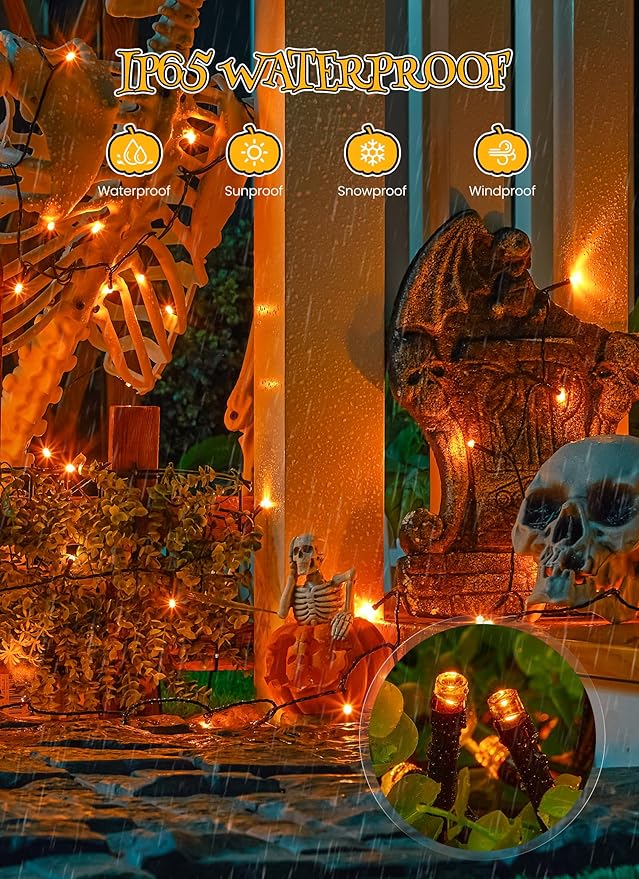 Brightown 4 Pack Solar Halloween Lights, Total 184FT 480 LED Solar String - Image 4