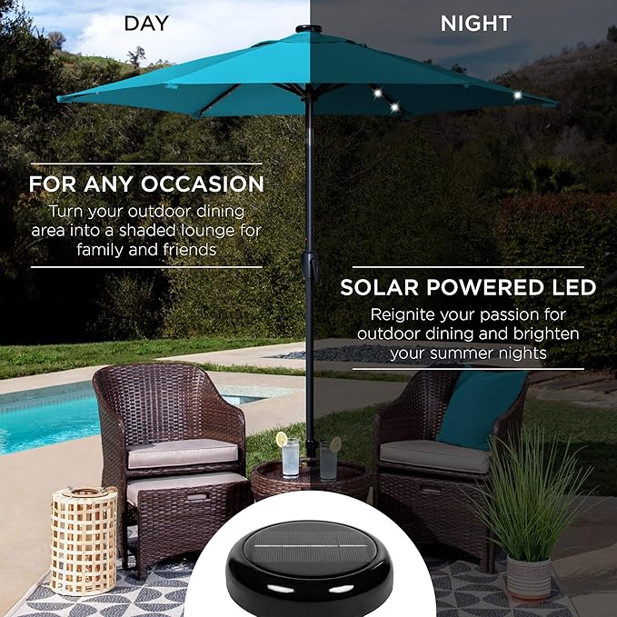 Best Choice Products 7.5ft Outdoor Solar Market Table Patio Umbrella - Image 3