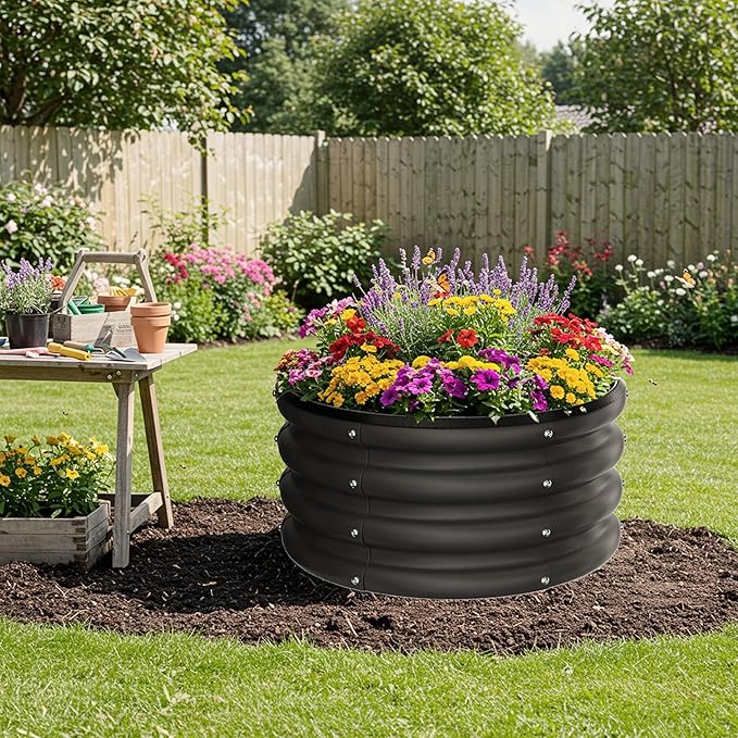 ZXZYHFTY Round Galvanized Raised Garden Bed kit, Round Large Metal Raised - Image 8