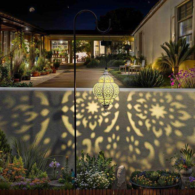 Hanging Solar Lights Outdoor Garden Decor Solar Lantern Waterproof Plastic - Image 8