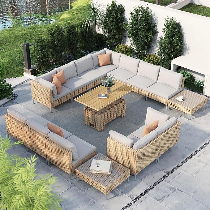 Grand patio 15-Piece Wicker Patio Furniture Set by GrandPatio