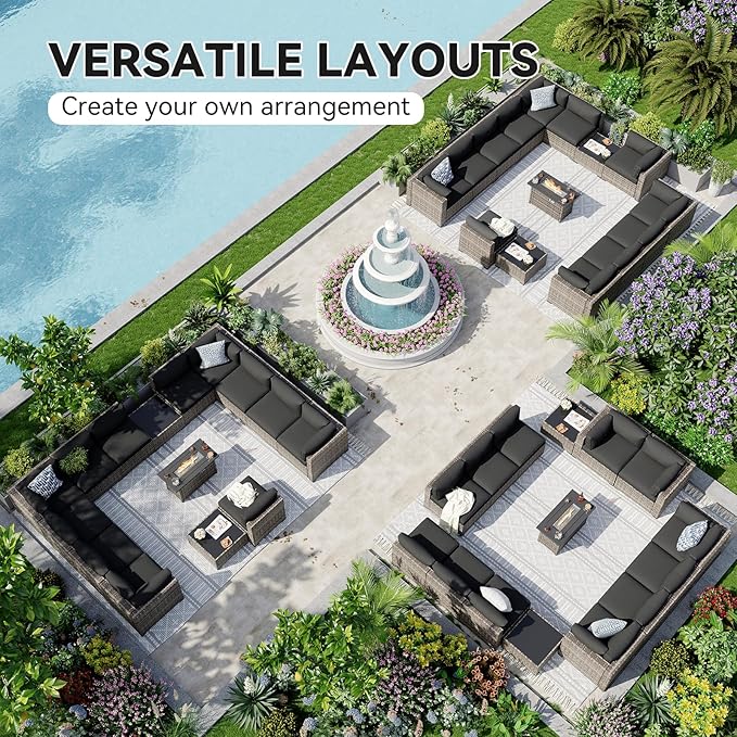 Aoxun Patio Furniture Sets, 15-Piece Outdoor Patio Furniture - Image 8