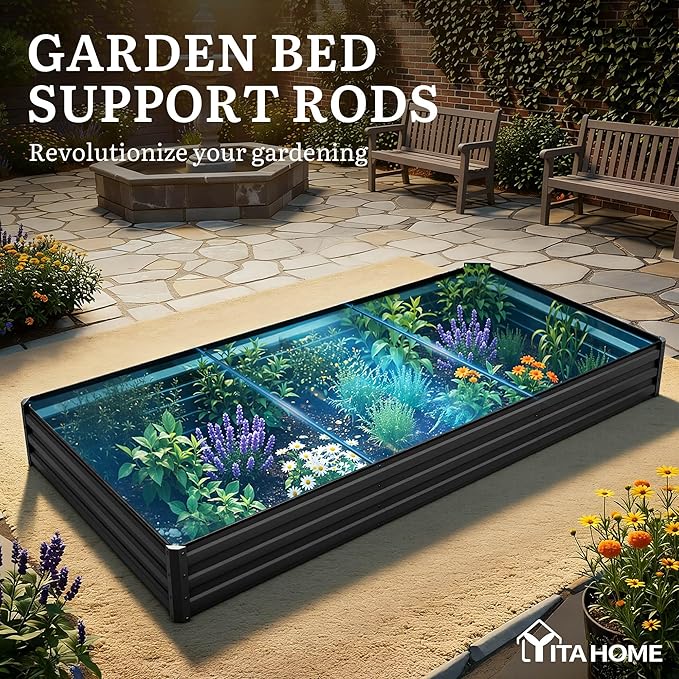 YITAHOME 8x4x1ft 2pcs Large Raised Garden Bed Kit, Galvanized Metal Planter Box - Image 7