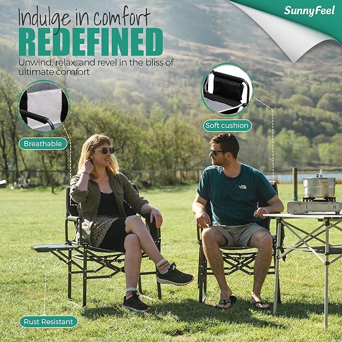 SUNNYFEEL Oversized Camping Directors Chair 500 LBS Heavy Duty, Portable - Image 5
