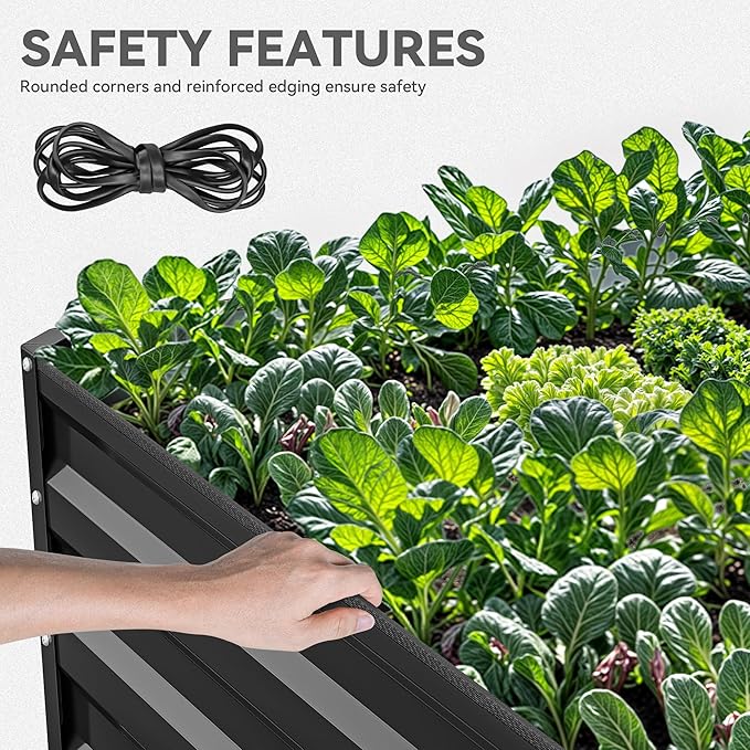 YITAHOME 8x4x2 ft 4pcs Galvanized Raised Garden Bed Kit, Large Metal Planter Box - Image 5