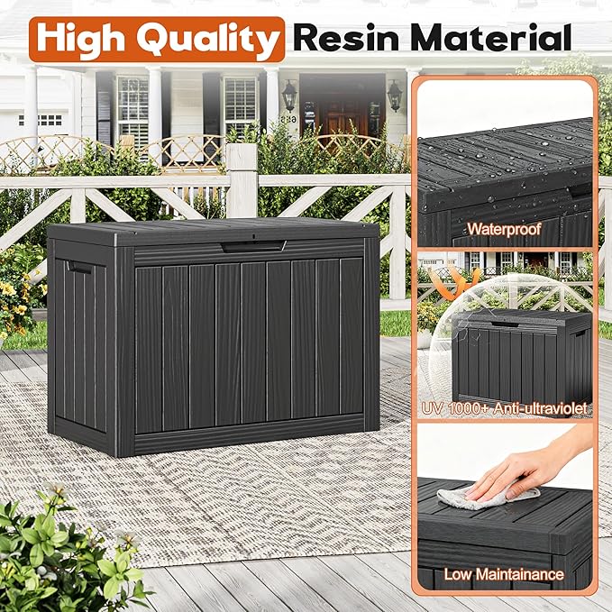 Outdoor Storage Box, Resin Deck Boxes Indoor and outdoor, Waterproof Storage - Image 4