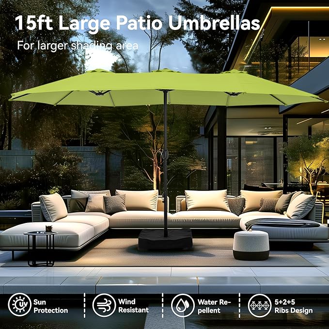 PHI VILLA 15ft Large Patio Umbrellas - Image 7