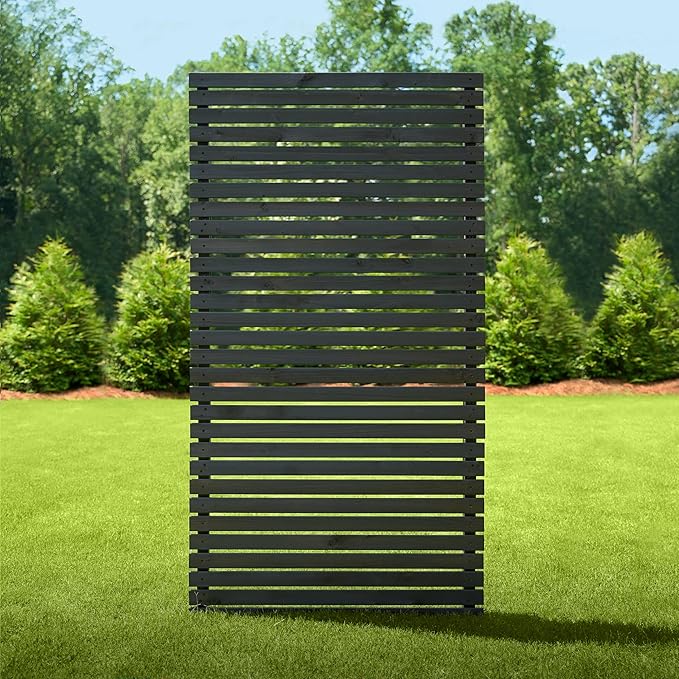 6ft H x 3.1ft W No Dig Enclo Aspen Charcoal Wood Privacy Screen, Decorative by Enclo