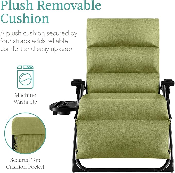 Best Choice Products Oversized Zero Gravity Chair, Folding Outdoor Patio - Image 3