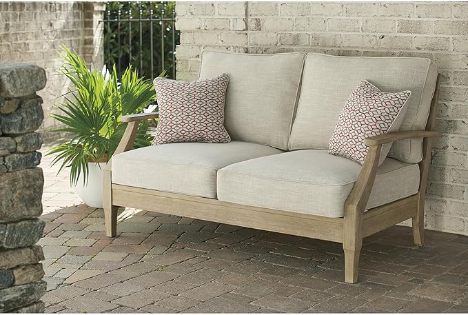 Signature Design by Ashley Clare View Coastal Outdoor Loveseat, Cushioned - Image 4