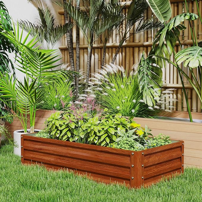 Outsunny Galvanized Raised Garden Bed, - Image 8