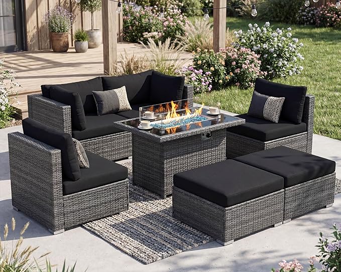 NICESOUL 7 Piece Outdoor Patio Sectional Furniture Set - Image 2
