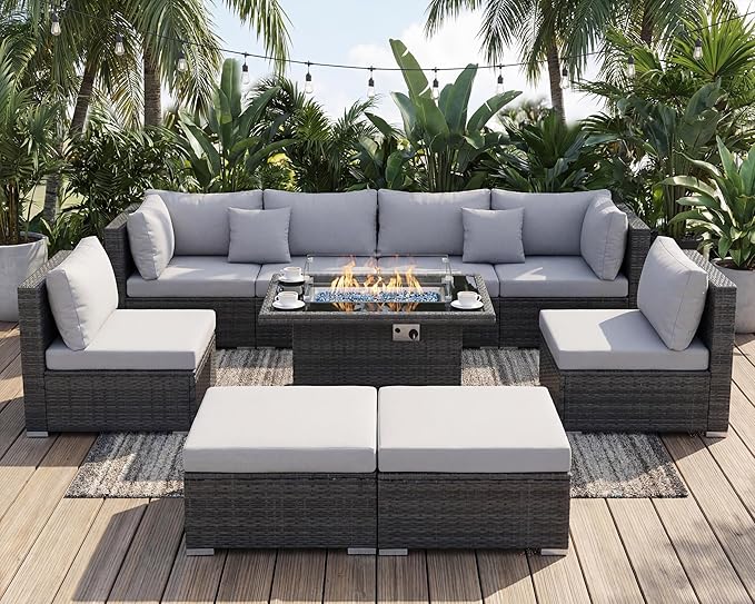 NICESOUL 29.3'' High Back Outdoor Patio Conversation Set - Image 2