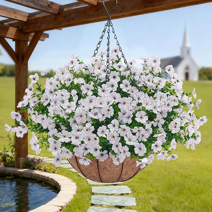 Artificial Faux Hanging Plants Flowers Basket - Image 8
