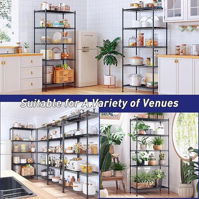 Storage Shelves Adjustable Metal Shelving Unit 5 Tier Wire Shelving, 1010LBS - Image 8