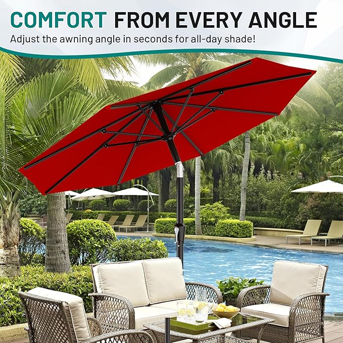AreShark 9 FT Patio Umbrella for Outdoor, Outdoor Table Umbrella - Image 7