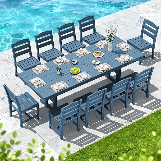 SERWALL 11 Piece Outdoor Dining Set - Image 7