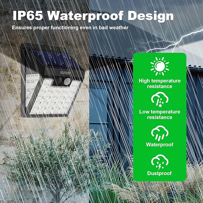 Solar Lights Outdoor, 72 LED Motion Sensor Wall Light, IP65 Waterproof and 3 - Image 6