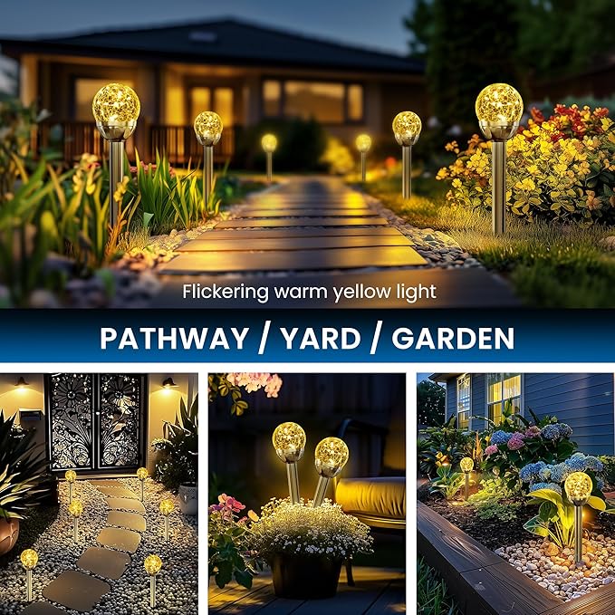SOLPEX Solar Garden Lights String, 6 Pack Outdoor Christmas Decoration Warm - Image 6