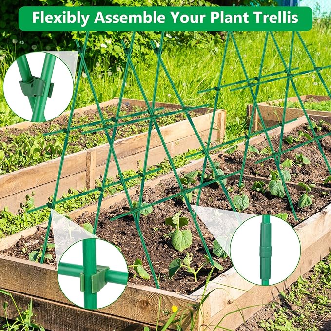 Lezmarket 60 Pack Garden Tomato Stakes, Plant Support Stakes, DIY 4ft 5ft 6ft - Image 5