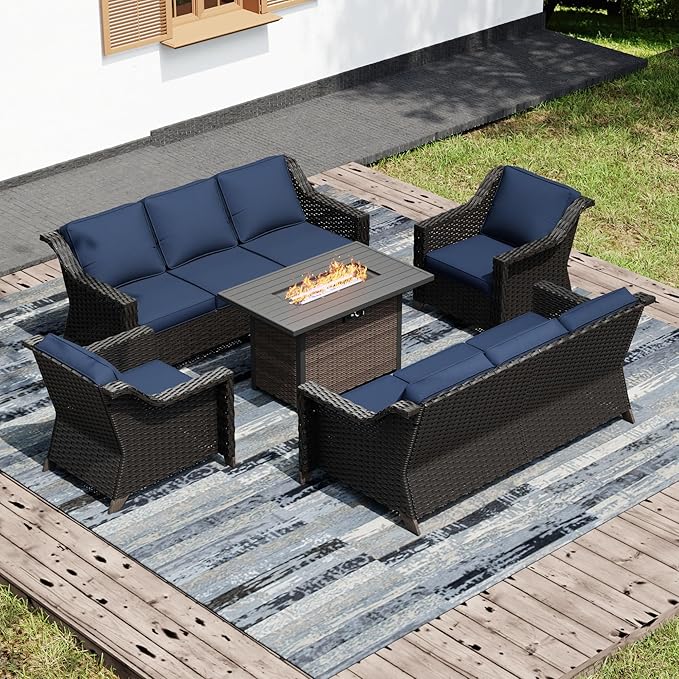 Joyside Wicker Patio Furniture Sets, 5 Pieces Upgraded Large Size Outdoor by Joyside
