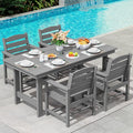 SERWALL Modern Patio Dining Set, 5-Piece Rectangular HDPE Dining Table by SERWALL