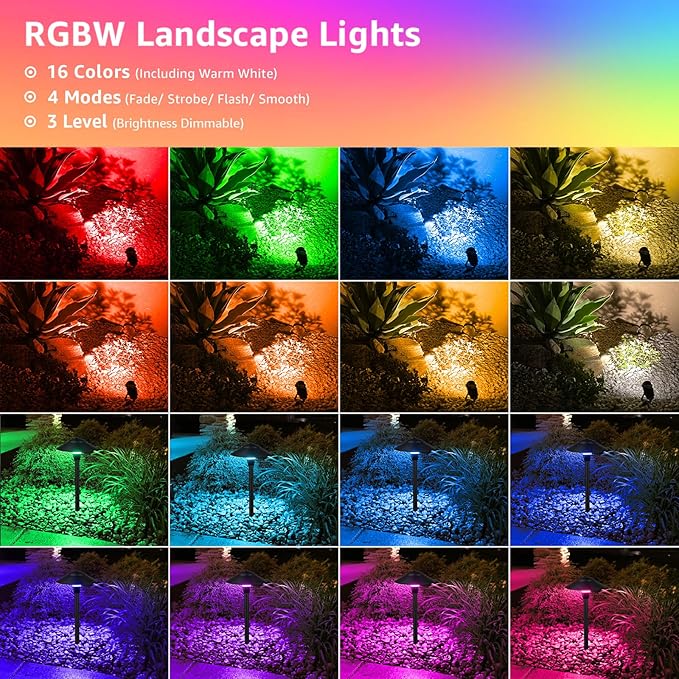 SUNVIE RGBW Landscape Lighting Kit 12V Low Voltage Landscape Lighting - Image 2