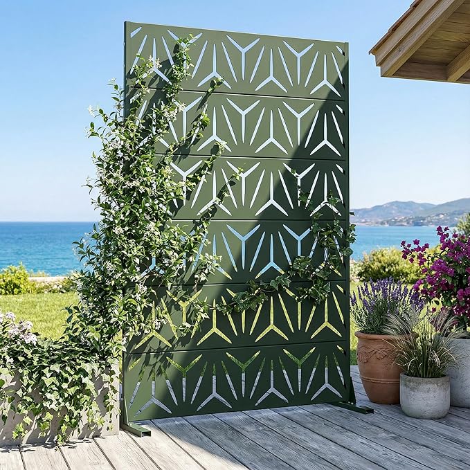 Casaphoria Metal Privacy Screen Outdoor, Drakgreen-Star - Image 4