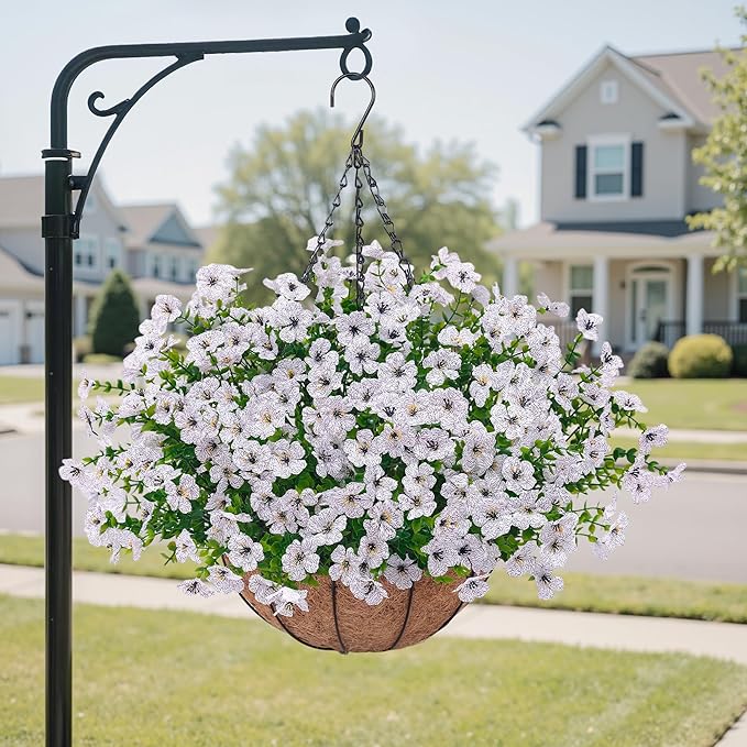 Artificial Faux Hanging Plants Flowers Basket by Tiabean
