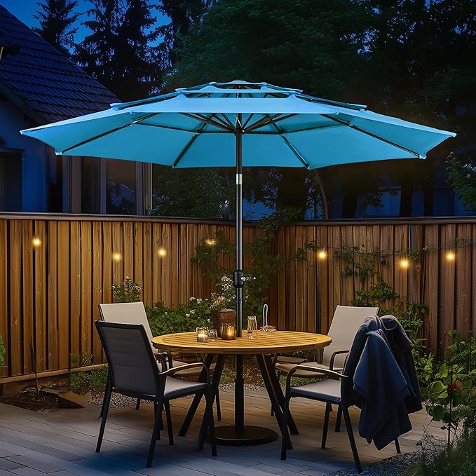 Yaheetech 3-Tier Patio Parasol 10ft Vented Outdoor Canopy Sun Shade Large - Image 2