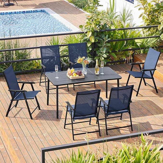 Yaheetech Outdoor Patio Chairs Set of 4, Portable Dining Chairs - Image 2