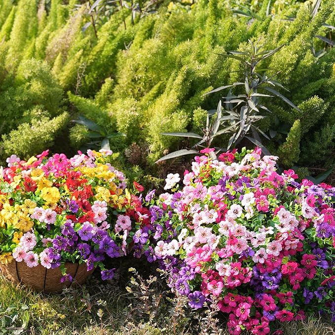 Artificial Flowers for Outdoor, UV Resistant Fake Silk Flowers, Realistic Faux - Image 5