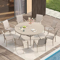 VICLLAX Patio Dining Set for 8, Outdoor Furniture Set Includes 53" Round Patio by HOME