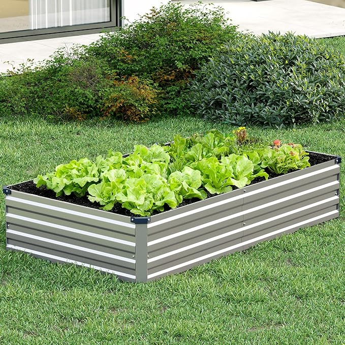 Vengarus 10x3x1FT Galvanized Raised Garden Bed Kit, Outdoor Metal Planter Box - Image 8