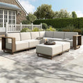 HERA'S HOUSE 8 Pieces Patio Furniture Set, 6 Sectional Outdoor Rattan Wicker by HERASHOUSE