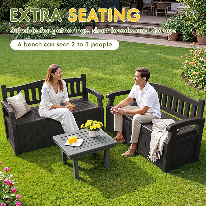 Greesum 80 Gallon Storage Bench Outdoor Deck Box - Image 7