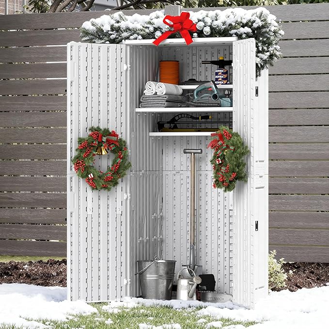 EHHLY Heavy Duty Tall Storage Cabinet Outdoor Weatherproof, 28 Cuft Garage by EHHLY