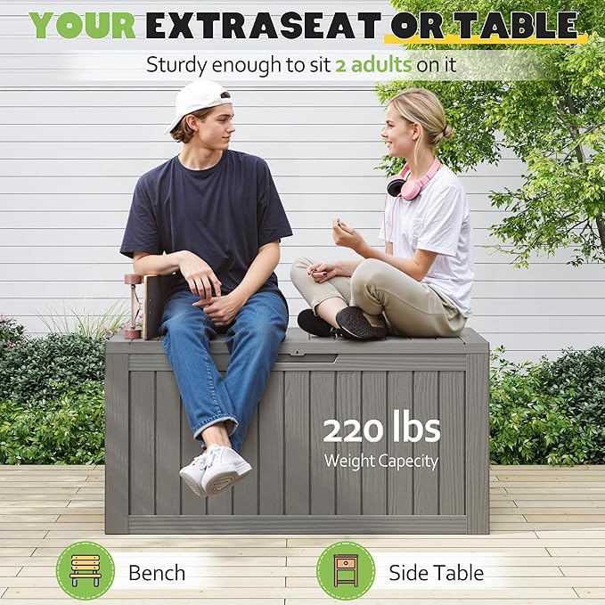 Outdoor Storage Box, Resin Deck Boxes Indoor and outdoor, Waterproof Storage - Image 6