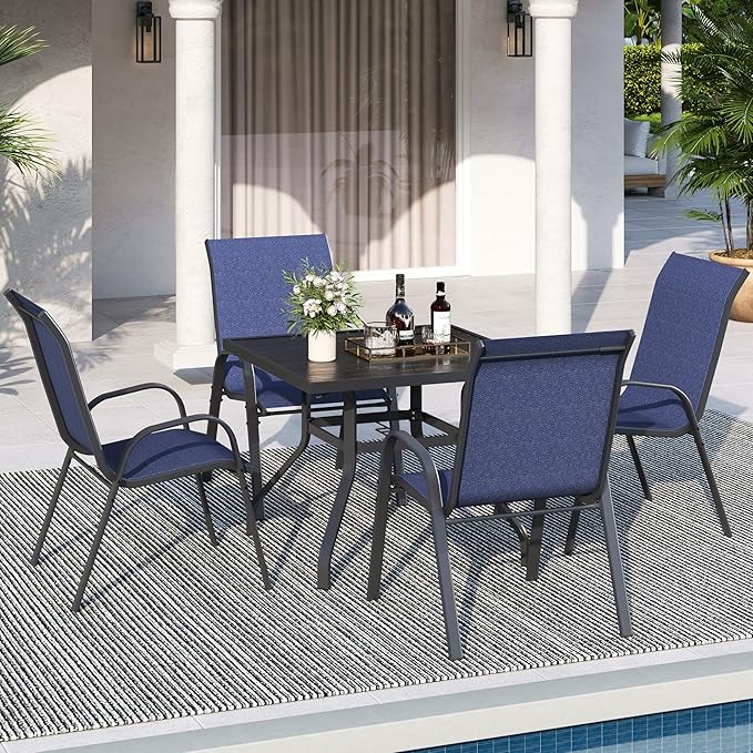 Patio Dining Chairs Set of 4, Outdoor Stackable Dining Chairs High Back - Image 2