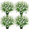 20 Bundles Artificial Flowers for Outdoors Fake Plastic Flowers UV Resistant by Besteek