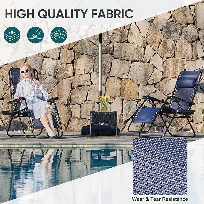 NEWBULIG Zero Gravity Chair Set of 4, Lounge Chair Folding Portable Adjustable - Image 4