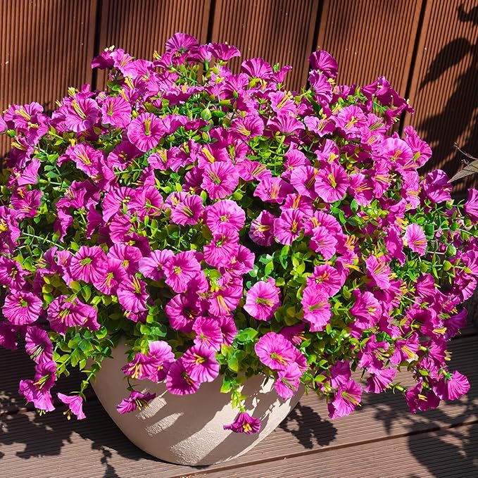 Artificial Flowers for Outdoors, UV Resistant Fake Silk Morning Glory, - Image 3