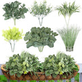 24Pcs Artificial Outdoor Plants UV Resistant Fake Plastic Greenery Boxwood by Doment