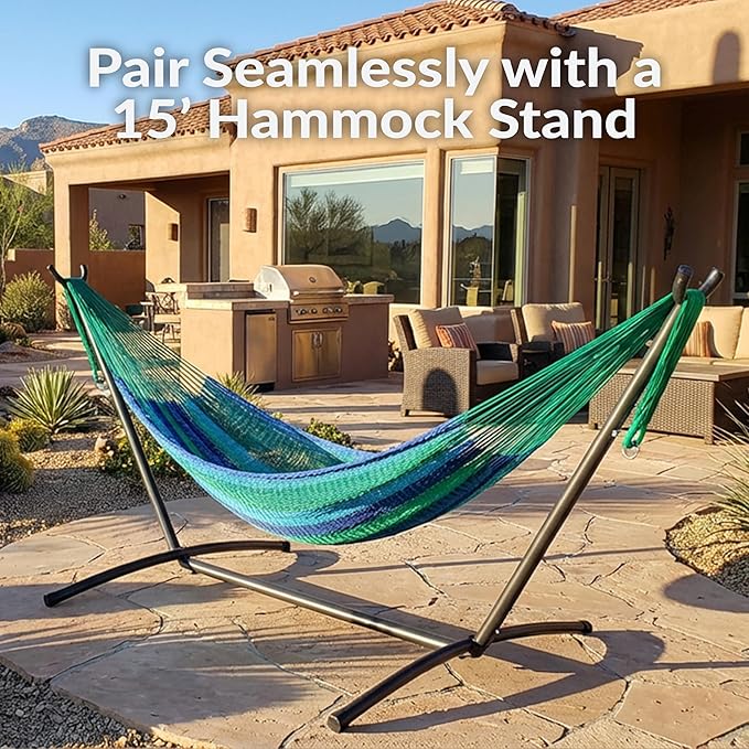Sunnydaze Handwoven XXL Thick Cord Mayan Double Hammock - Image 4