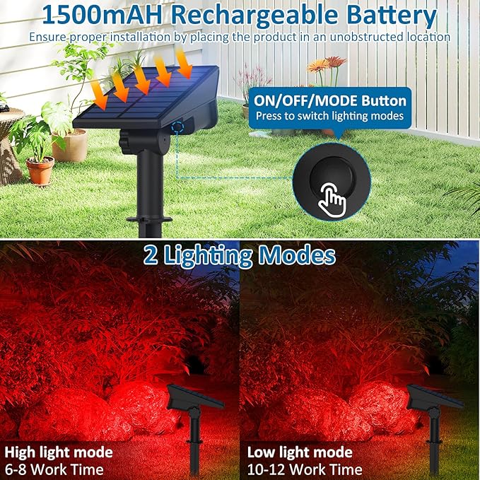 T-SUNUS Christmas Red Solar Lights - Image 2