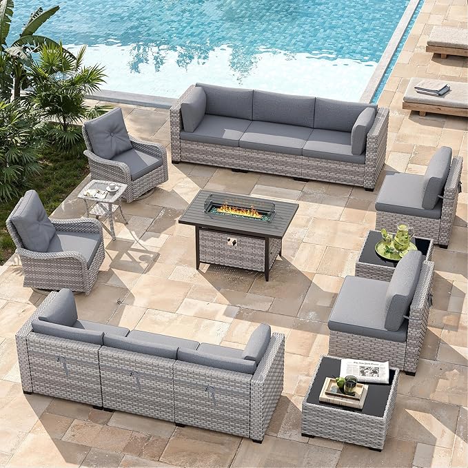 10-Seat Outdoor Wicker Patio Furniture Set - Image 2