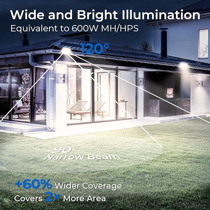 CINOTON 120W LED Flood Lights Outdoor, IP65 Waterproof Exterior Security Wall - Image 6