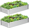 2PCS 6x3x1FT Galvanized Raised Garden Bed, Galvanized Planter Raised Garden by AyenGuard