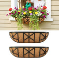 LaLaGreen 24 Inch, 2 Pack Window Boxes Planters – Black Metal Window Boxes by L%C3%A1L%C3%A1Green