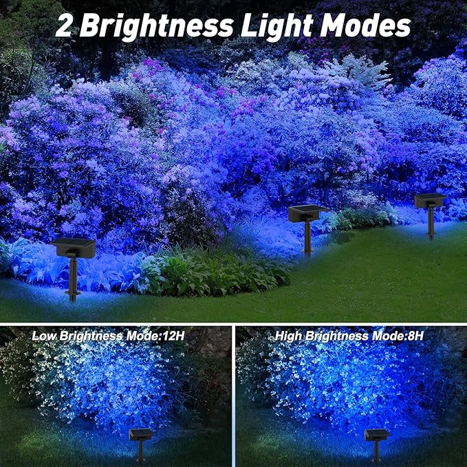 T-SUN Solar Spot Lights Outdoor, 4 Pack 49LED Landscape Spotlights, 2 Lighting - Image 4